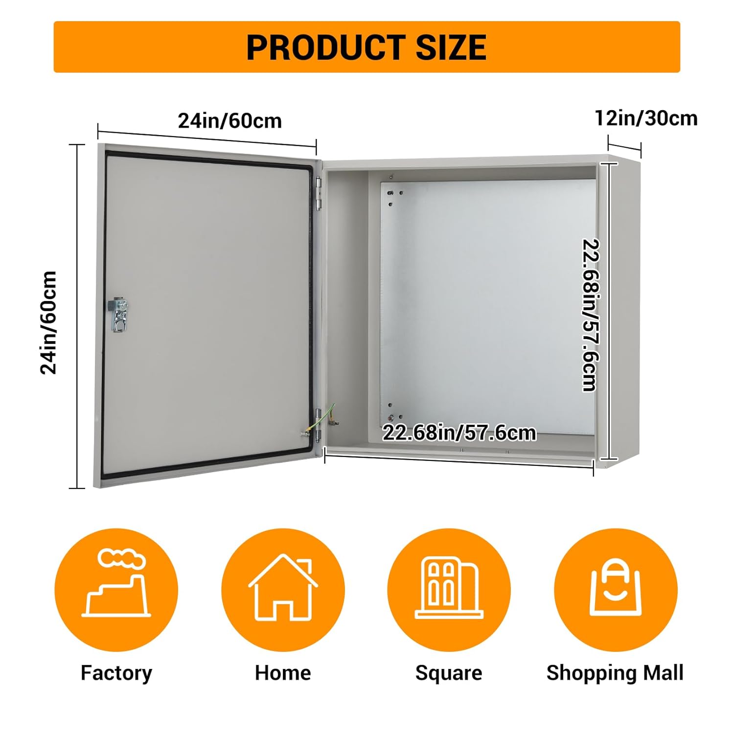 Project Boxes for Electronics, Outdoor Waterproof Electrical Box with Lock & Mounting Plate, Electrical Enclosure Protection Boxes for Power Project, Breakers, Power Distribution Block