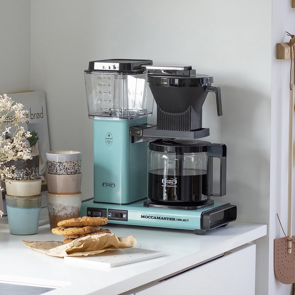 moka様 Moccamaster KBG Select Coffee Machine, 1520 W, Aluminum, Turquoise