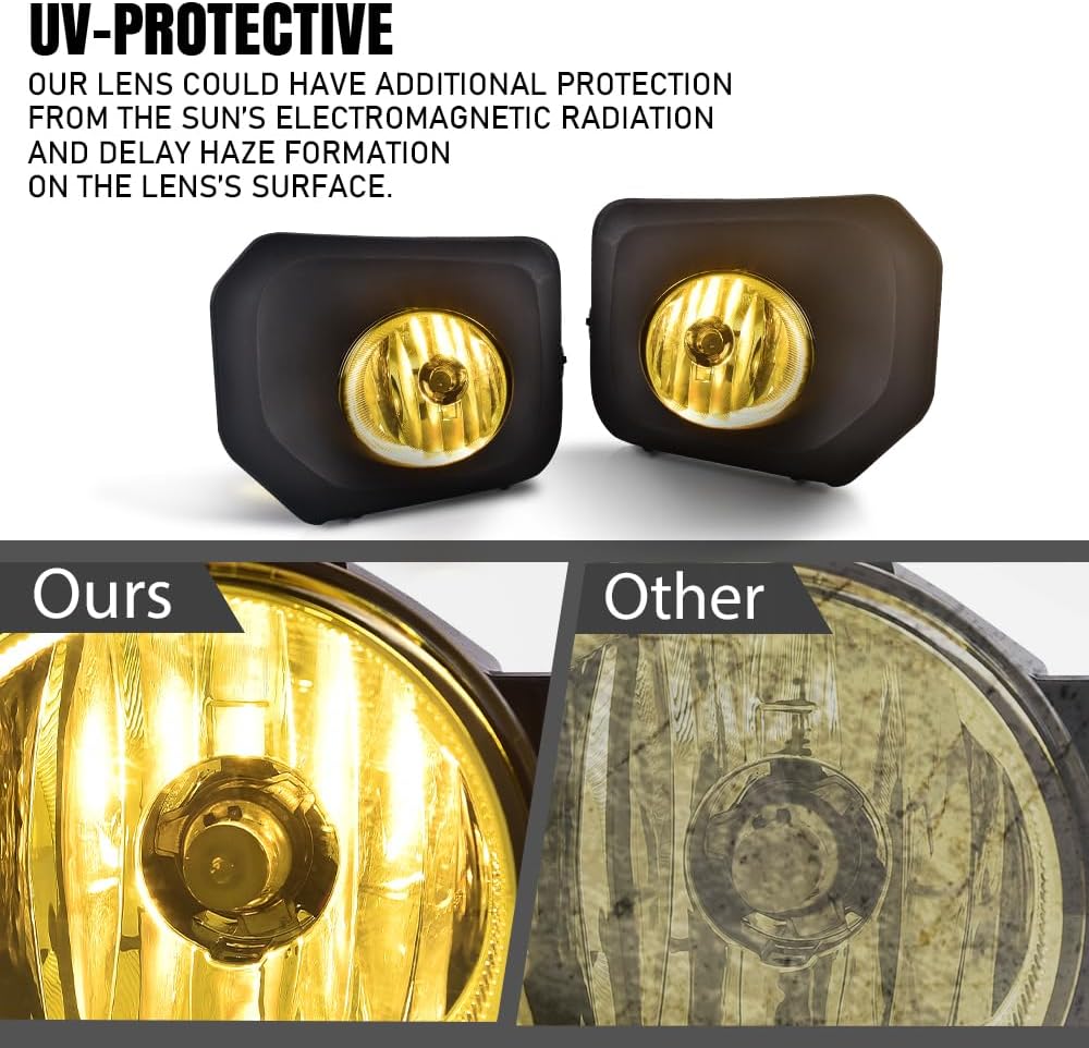 G-PLUS Lens Driving Fog Lights Bumper Lamp Bezel Kit Compatible with Toyota Tacoma 2016-2021 812200W040, TO2592124, 812100W050, TO2593124 neblineros para autos delantero faros antiniebla