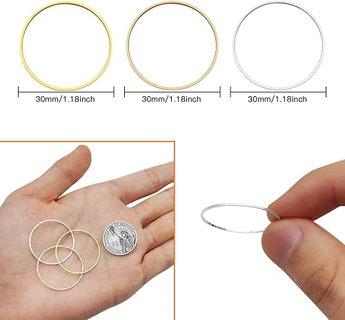 Miniatura 3 de 60 aretes de aro de cuentas para hacer joyas, aretes redondos de aro de cuentas redondas, hallazgos, aretes de abalorios para manualidades, collar