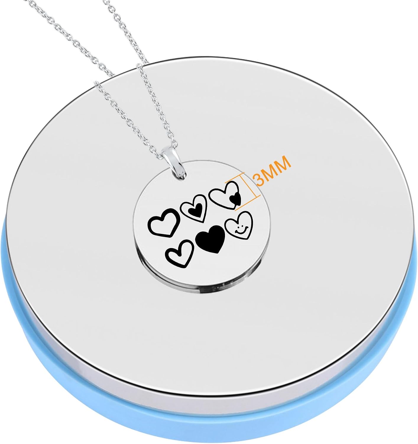 Yoption Heart Jewelry Metal Stamping Set, 6 Pcs Metal Stamps Heart-Shaped Punch Stamping Set 3mm for Stamping/Punching Metal, Jewelry Working image 3