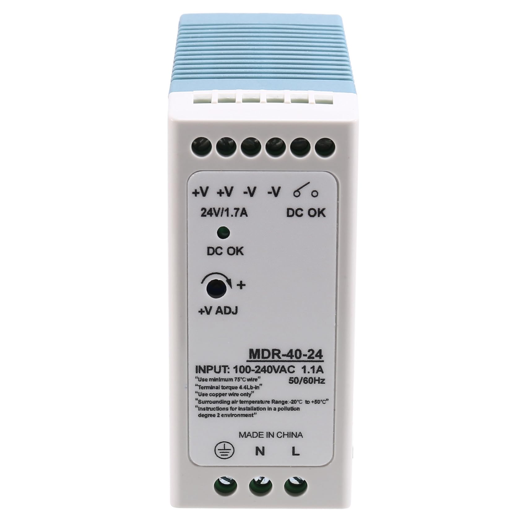 Littimoon MDR-40-24V 24V 40.8W Din Rail Power Supply Ac-Dc Driver Voltage Regulator Power Suply 100V-240V