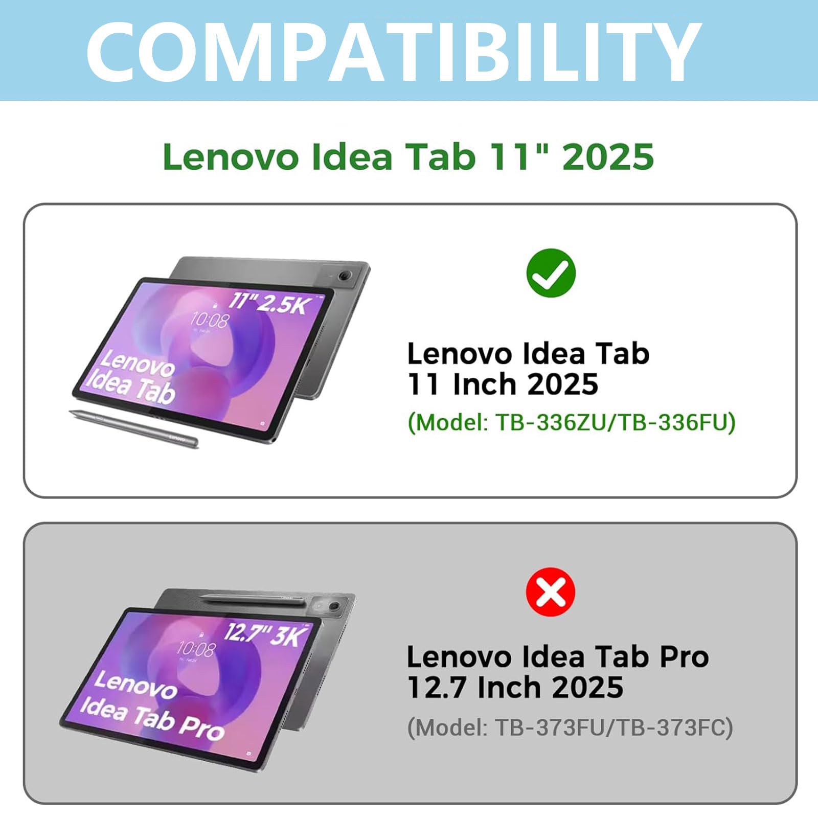 Keyboard Case for Lenovo Idea Tab 11 cali 2025 (TB-336ZU/TB-336FU), inteligentna klawiatura Bluetooth z odłączanym panelem dotykowym i ultracienką klawiaturą folio z myszką,Blue