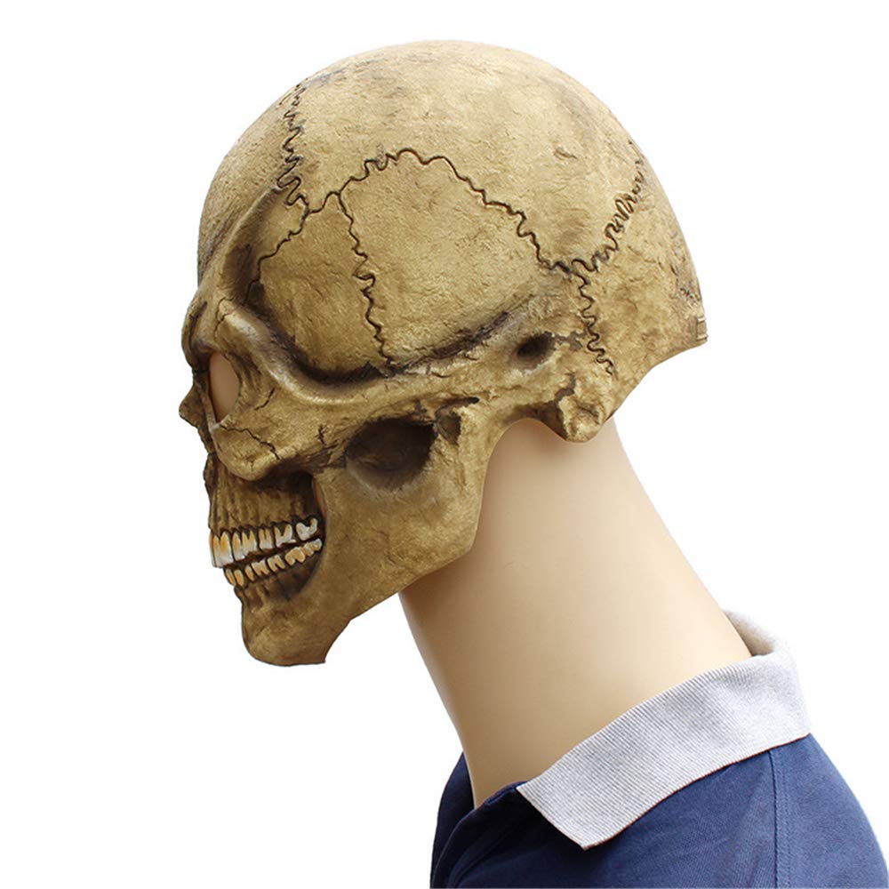 BaronHong Horror czaszka zombie Cosplay na Halloween, realistyczne lateksowe nakrycie głowy, maska 3D