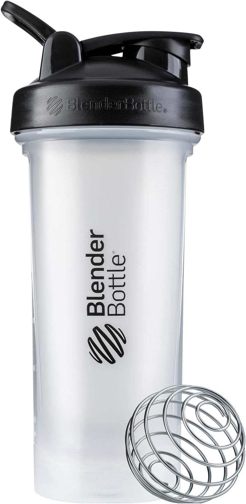 BlenderBottle Classic V2 Shaker Bottle Perfect for Protein Shakes and Pre Workout, 28-Ounce, Clear/Black