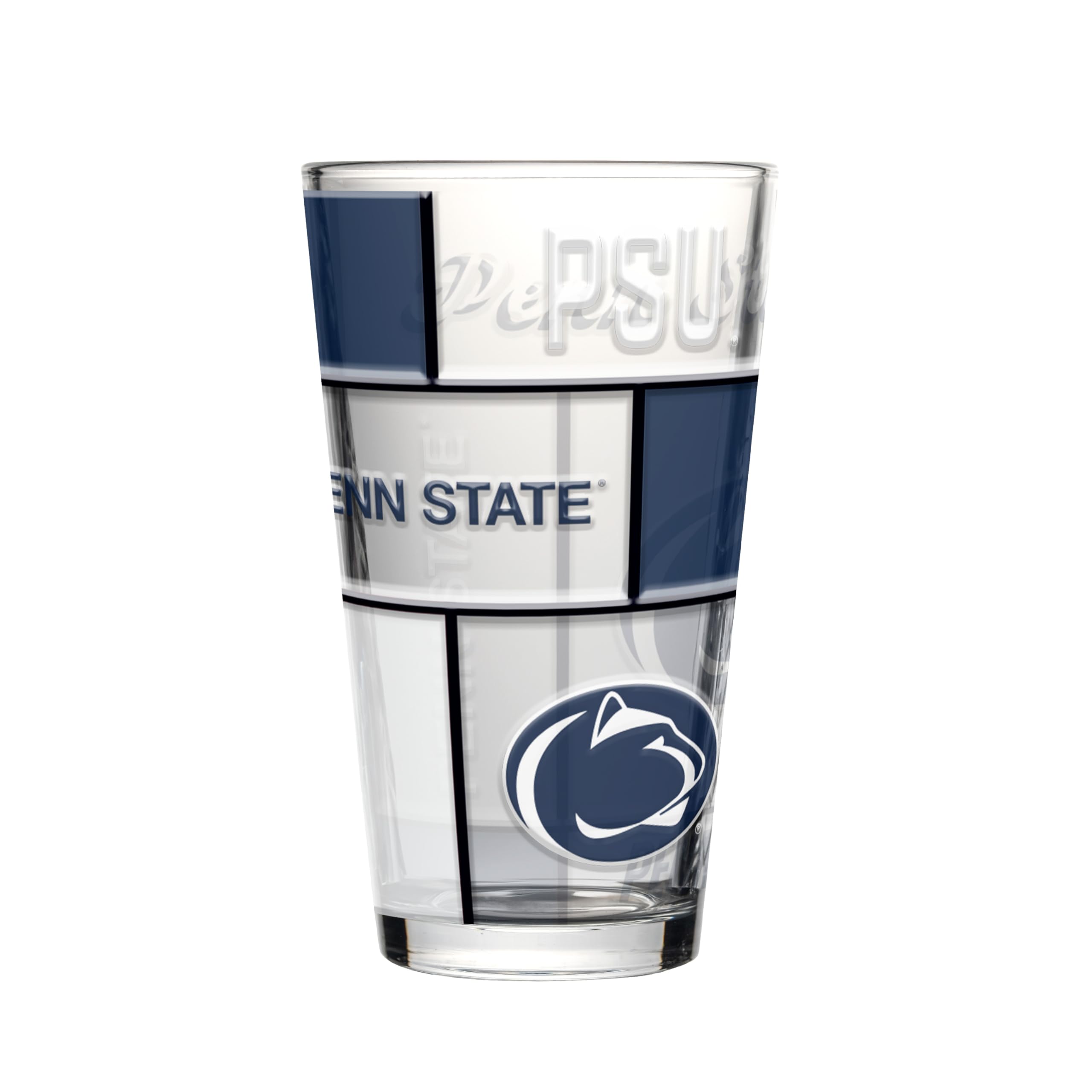 Logo Brands NCAA oz Stained Glass Pint Glass - 3D Embossed Logo &amp; Bold Team Colors – Durable Sports Fan Beer Glass for Home, Bar &amp; Tailgates