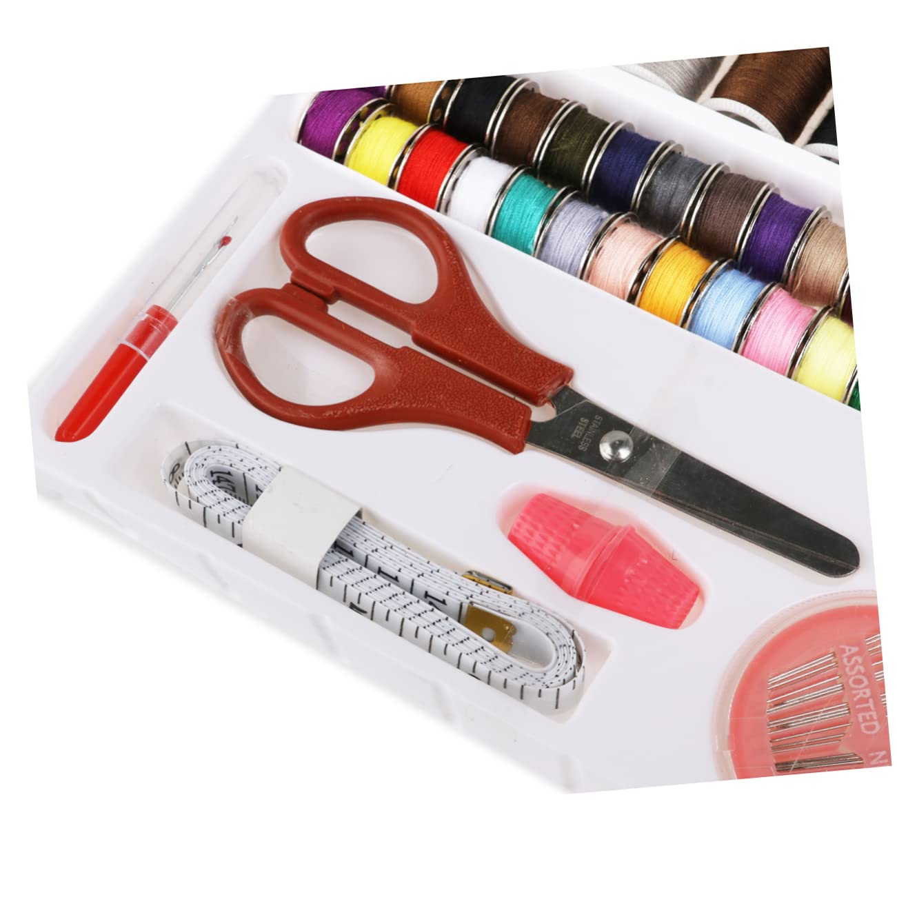Gogogmee Sewing Tools Kit for Home and Travel Essential Needlework Box Set with Thread Spools Bobbins Needles Scissors More for Beginners and Teens