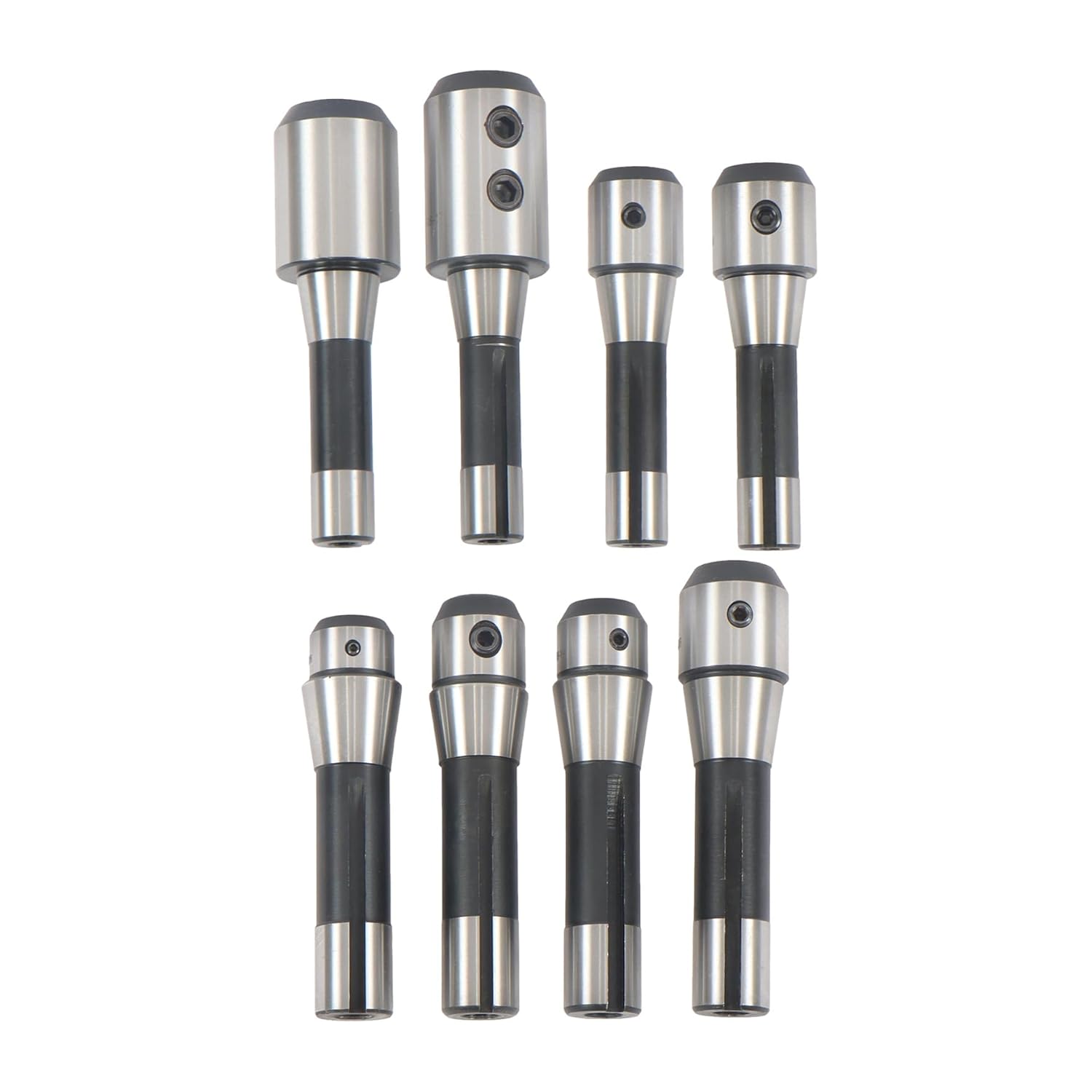 R8 End Mill Tool Holder Set 8 Pack (3/16" 1/4" 5/16" 3/8" 1/2" 5/8" 3/4" 1") for Milling Machine