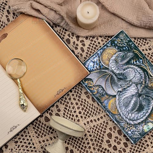 Image of Alokik 3D Vintage Dragon DND Journal Writing Notebook,3D Dragon Embossed Leather Notebook Travel Journal With 200 Pages A5 Journal Diary Writing Valentines Anniversary Birthday Gifts for Men Women