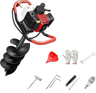 TULN Post Hole Digger 199CC, Auger Post Hole Digger 9800W, Post Hole Digger Gas Powered, Hole Digger For Planting, 1.5"/2.4"/3"/4"/ 5"/ 6"/ 8"/10"/12" (Size : 8")