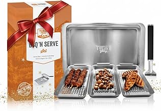 Yukon Glory BBQ Vegetable Grill Basket Set, Stainless Steel, 3 Baskets w...