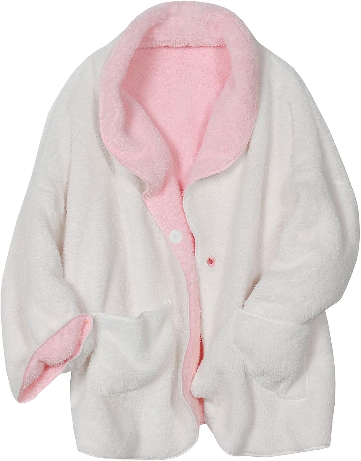CATALOG CLASSICS Womens Bed Jacket with Pockets Fleece Bed Jackets for