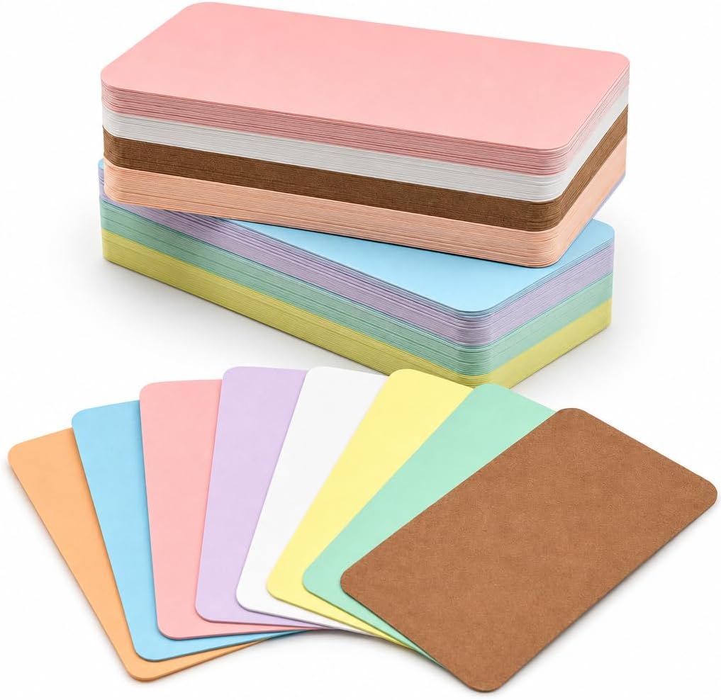 Blank Business Cards 3.5 x 2.1 Inch, 280 Pcs Mini Index Cards for Writing, Small Note Paper for Flashcards, Journaling, Study & Office, Unlined Double Sided, 8 Colors