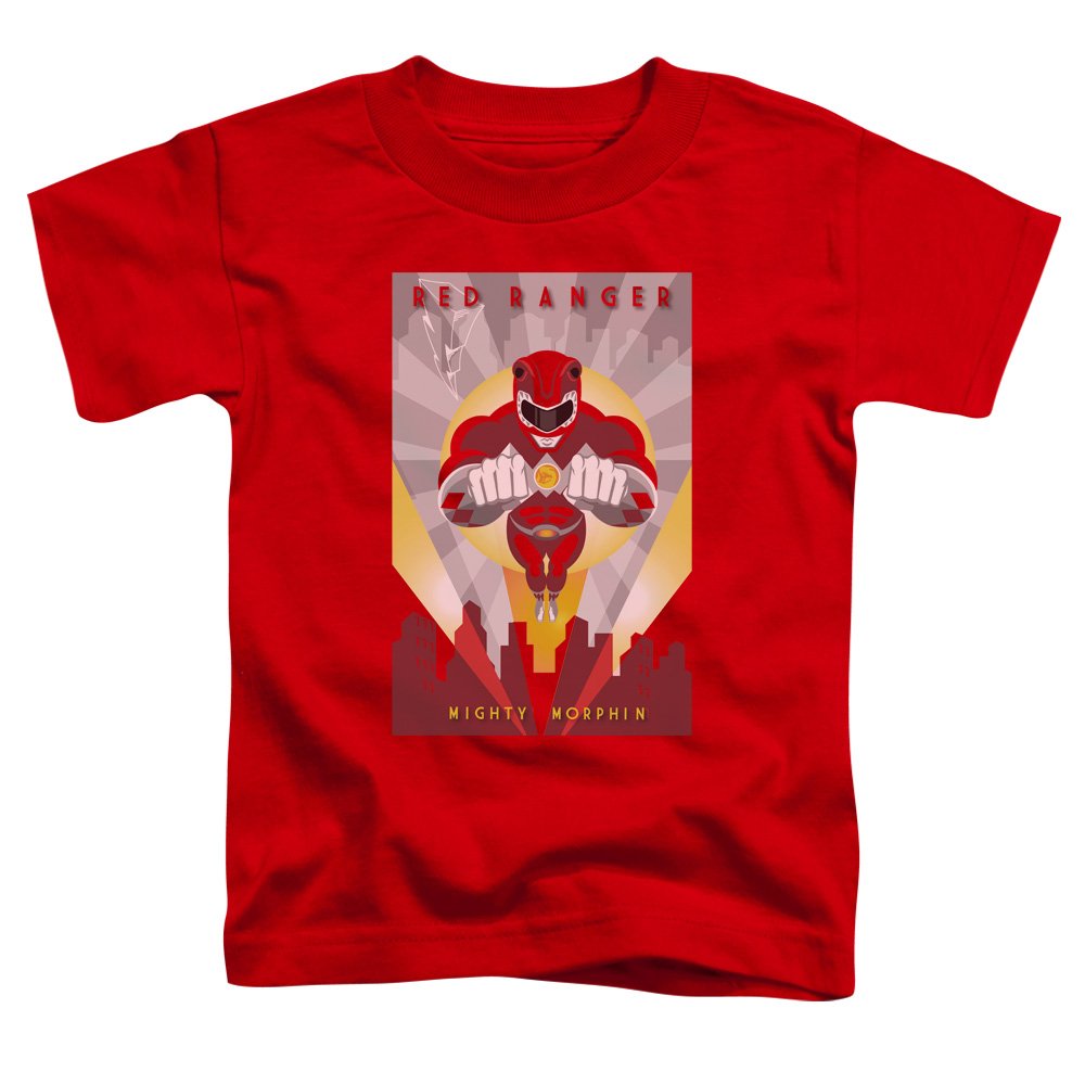 Power Rangers Maglietta per bambini con motivo cartone animato serie TV Red Ranger Little Boys Tod