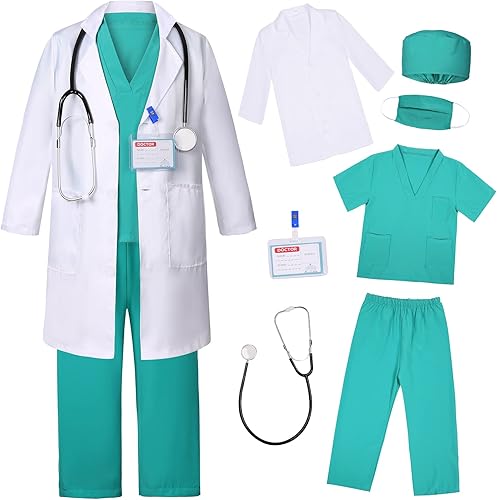Disfraz de médico para niños, disfraz de médico para niños y niñas, fiesta de disfraces de Halloween