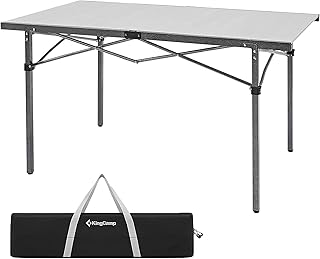 KingCamp Aluminum Folding Camp Table - Lightweight, Portable, Roll Up for Outdoor Camping, Picnic, Barbecue