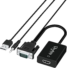 Donkey pc VGA to HDMI Converter VGA to HDMI Adapter for PC HDMI Female to VGA Male 1080p with Audio Compatible Raspberry Pi, Netflix, Webtv, MSN TV, TDT Receiver, Miracast