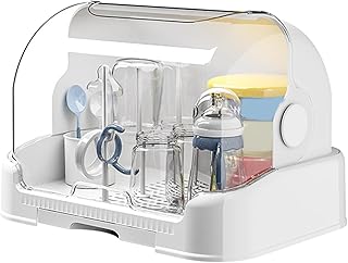 Generisch Soporte portátil para secar botellas para bebés, con bandeja de goteo y 6 soportes, se adapta a todos los tamaños de botella, secado limpio de pezones, pipetas y accesorios