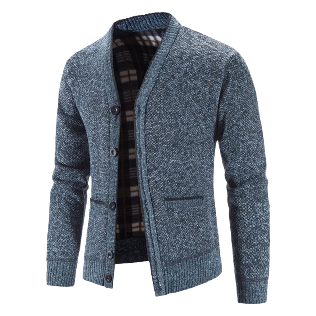 Vogrtcc Hombres Invierno Más Grueso De Punto Cardigan Suéteres Slim Fit Suéter Chaquetas Abrigos