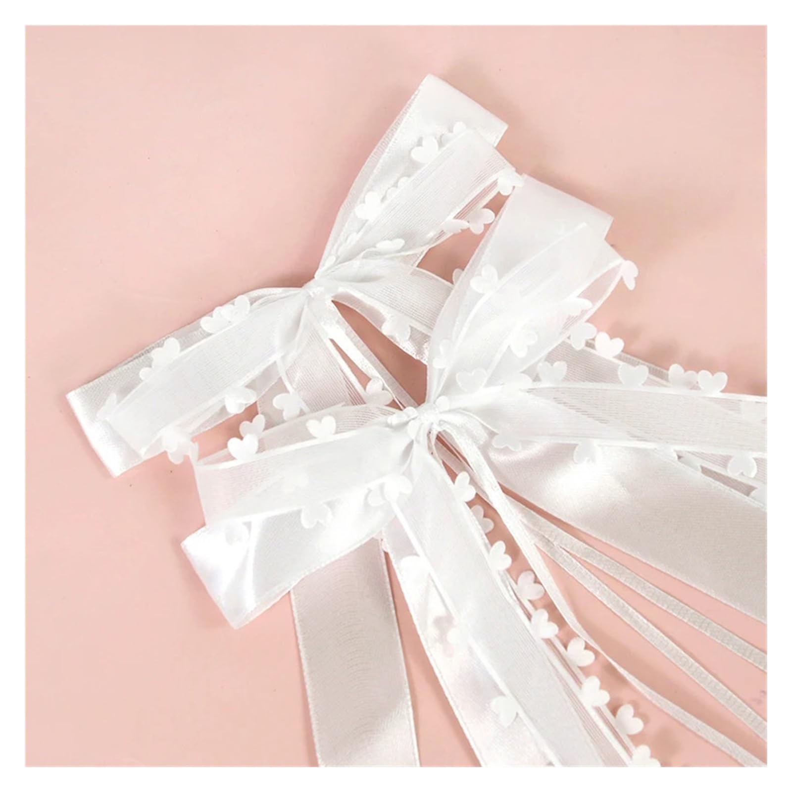 50 Fiocchi di Nastro Bianco for schienali sedie da Matrimonio, Maniglie for Portiere Auto, Accenti Bouquet Sposa, Decorazioni for Il ricevimento Addio al Nubilato per Casa