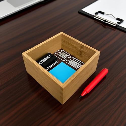 Miniatura 9 de Organizador de cajones de bambú, organizador de utensilios de cocina, suministros de oficina, organizador de escritorio, bandeja de cubiertos de