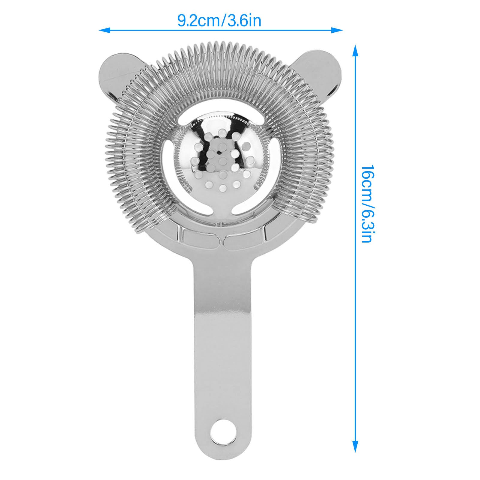Cocktail Strainer Bar Tool, Cocktail Strainer, 304 Stainless Steel Cocktail Strainer Bar Strainer Bar Tool Drink Strainer Accessory for Bars Restaurants, Cocktail Bar Accessories for Home Bar (Silver)