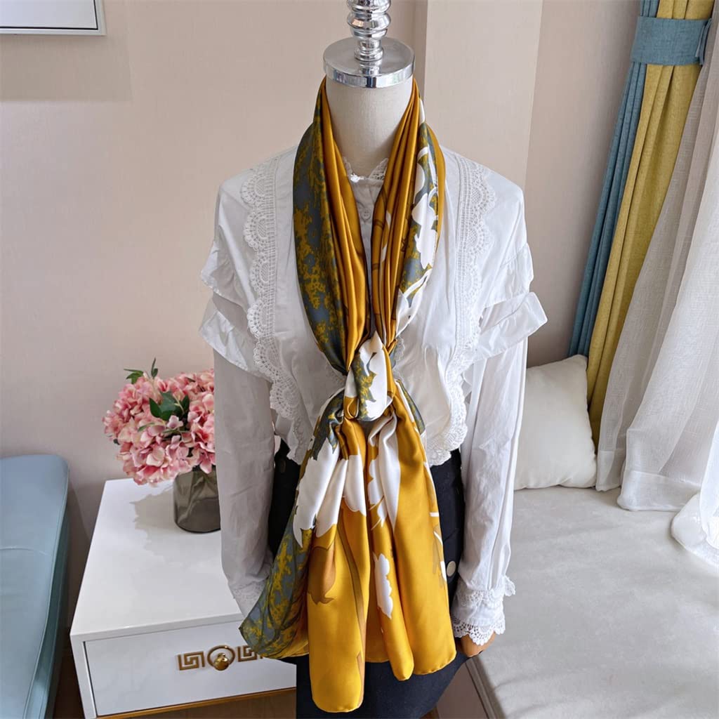 RWRAPS Sciarpa di seta lunga da donna Sciarpa da regalo in stile coreano da donna Sciarpa da regalo Scialle Accessori (D 180 * 90 cm)