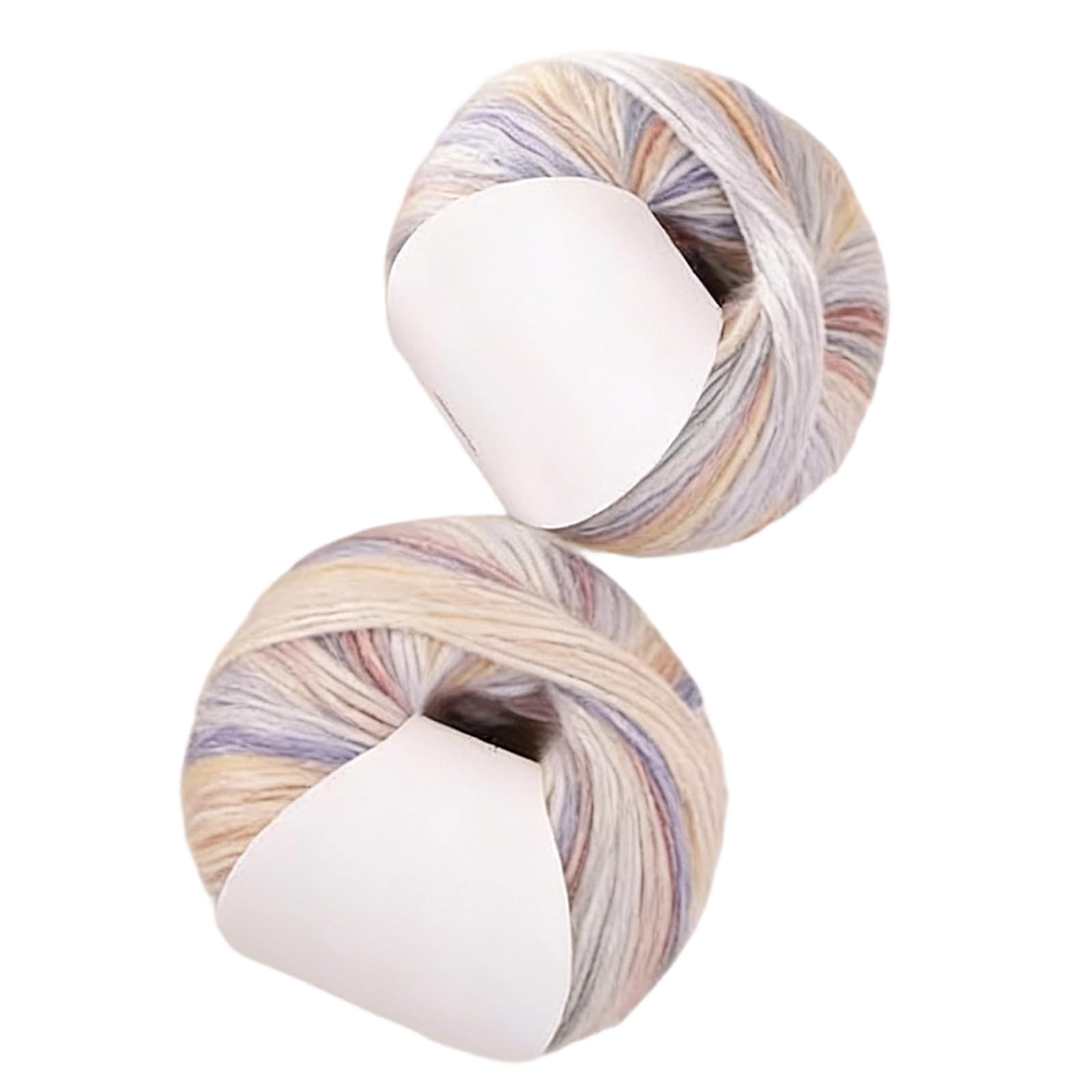 carotoe 2Pcs Colorful Cotton Yarn 250.43Yard Per Roll for Sweater Scarves Hat Bag Knitting Crocheting Crafting Garments Project Soft Yarn