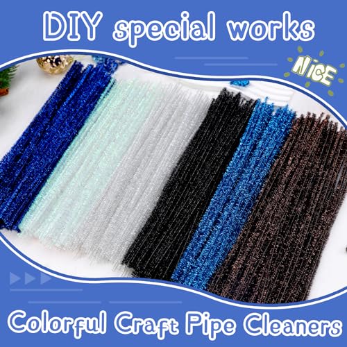 Image of Hssugi 100PCS Pipe Cleaners, Royal Blue Chenille Stems Craft Supplies | Pipe Cleaners Craft Supplies, Pipe Cleaners Bulk Fuzzy Sticks for DIY Art and Craft Projects Home Decoration