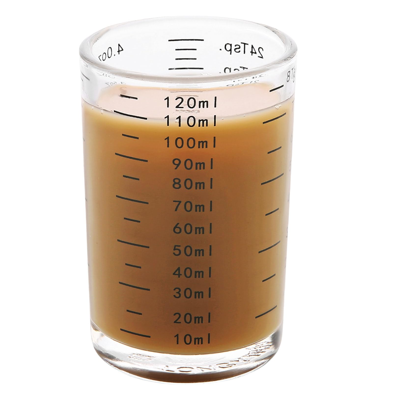MALSSE Essential Glass Measuring Cup Glass Shot Measure Cup Baking Tool for Professional Bartending Craft Cocktails Measure