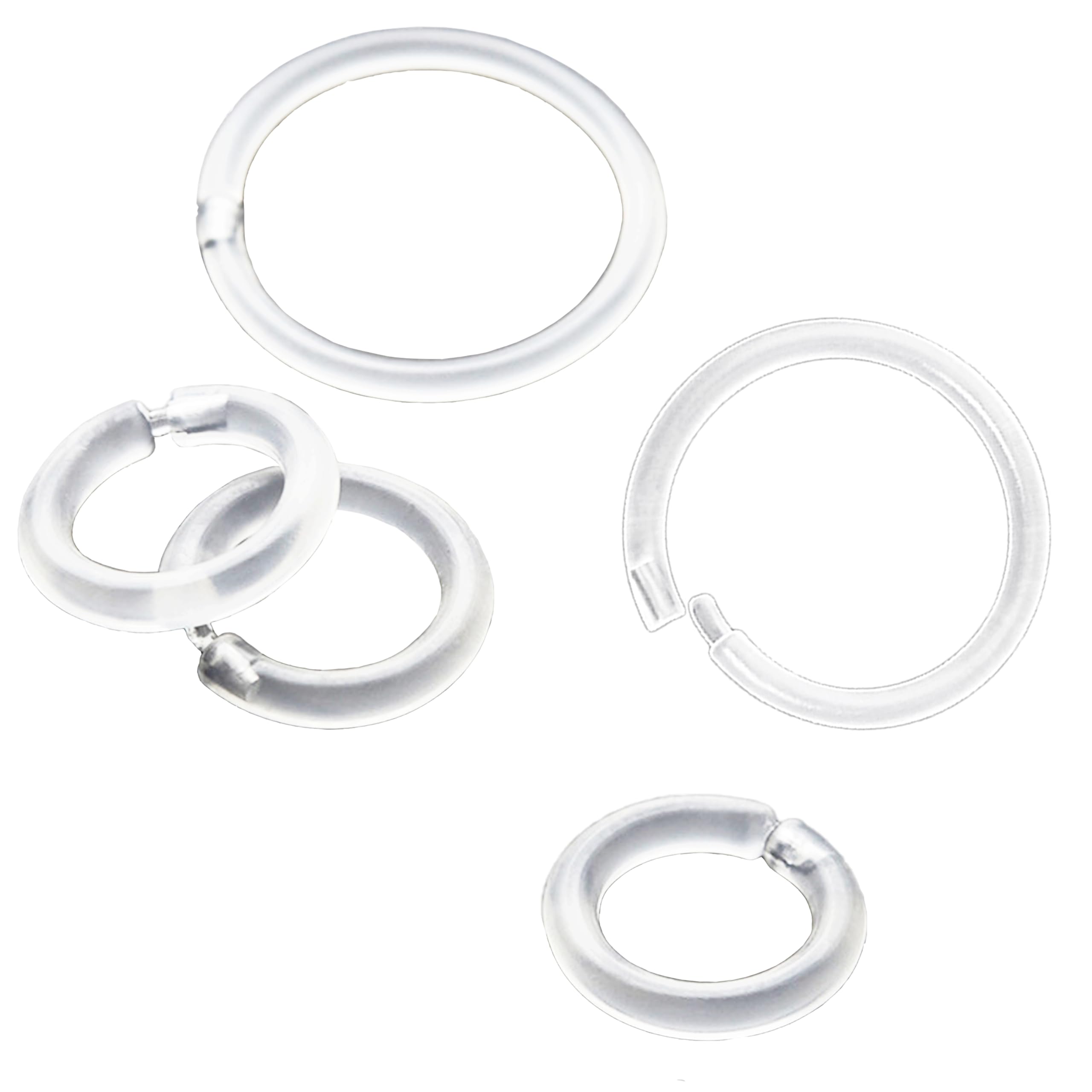 Melimarry 20 Gauge 4 Size Anti-Allergy Unisex Plastic Hoop Ear Retainers, Clear Nose Rings, With Buckle, For Sensitive Ears & Skin