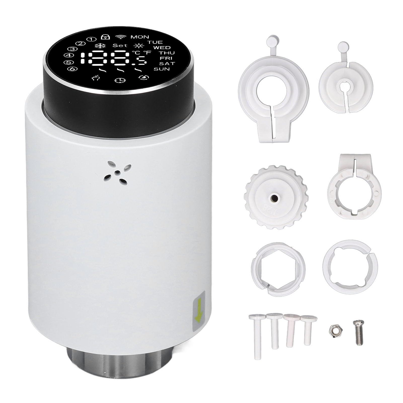 EMUKOEP Valvola Termostatica per Radiatore Valvola TRV Programmabile, Smart Home Risparmio Energetico con Blocco Bambini Termostato per Radiatore per Riscaldamento Rapido per e App Smart Life