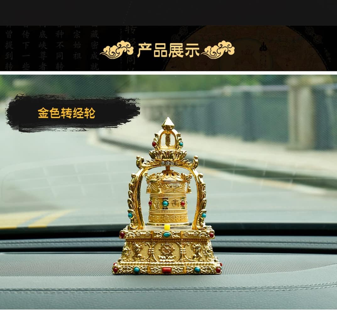 XIALON 13cm Solar Powered Buddhism Tibet Prayer Wheel Creative Car Decorations Ornaments