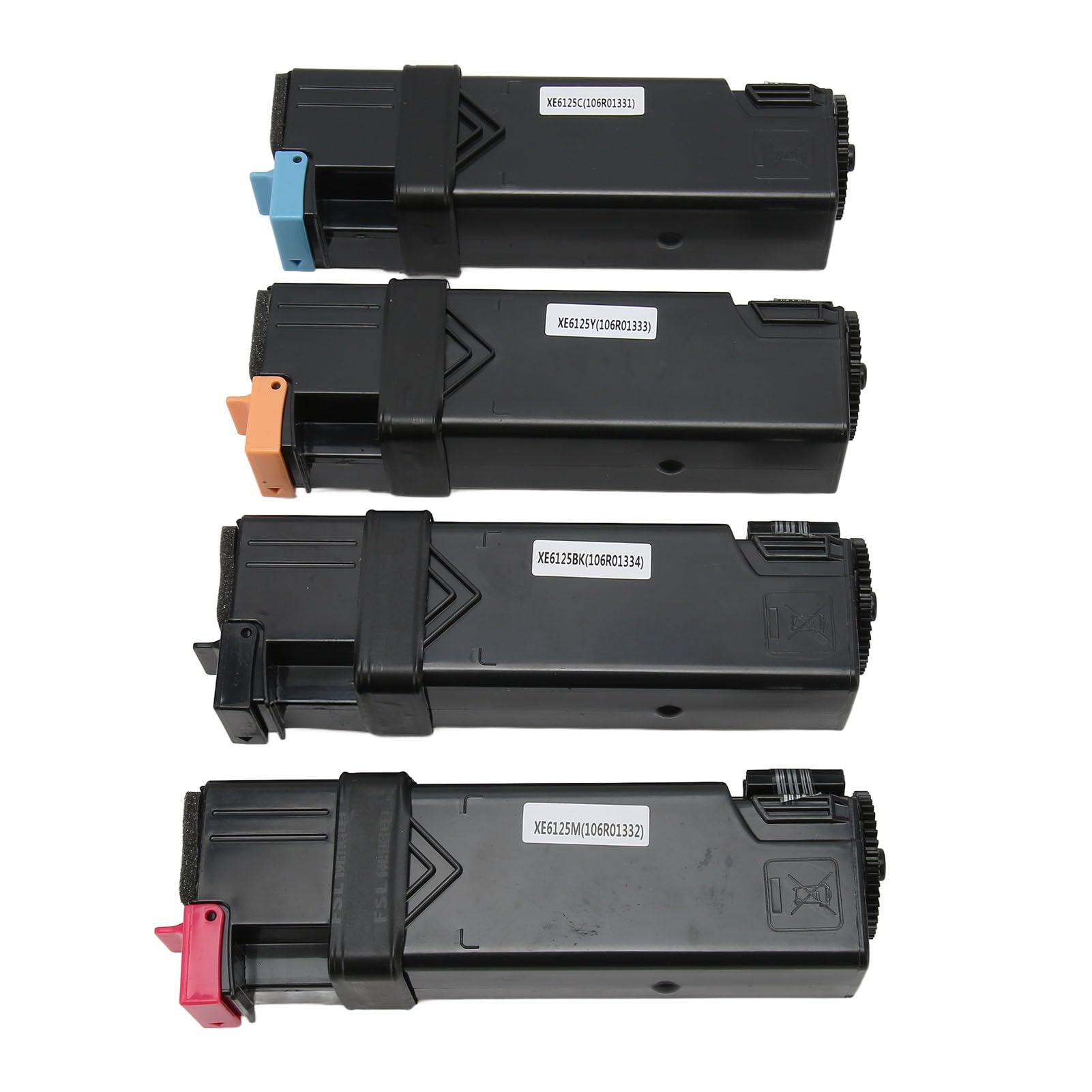 Juego de Cartuchos de Tóner de 4 Uds de Alto Volumen Compatible con Phaser 6125 Ideal para Uso en el Hogar y la Oficina Material de PVC