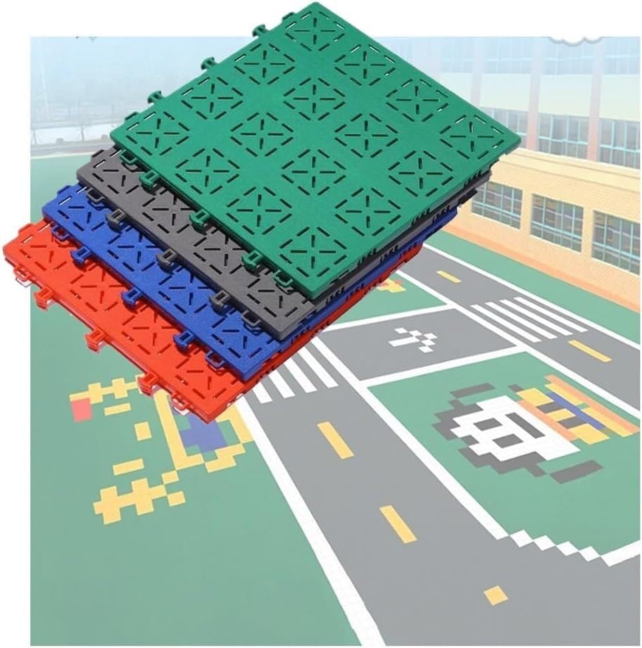 Baldosas modulares entrelazadas para patios y zonas de juego