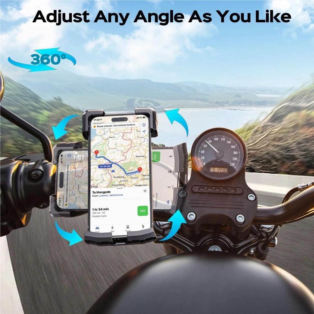 Supporto Telefono Per Moto Doppio Smorzatore Vibrazioni Aggiornamento Per Clip Per Manubrio Accessori Per Ciclismo Per Bici Cellulare