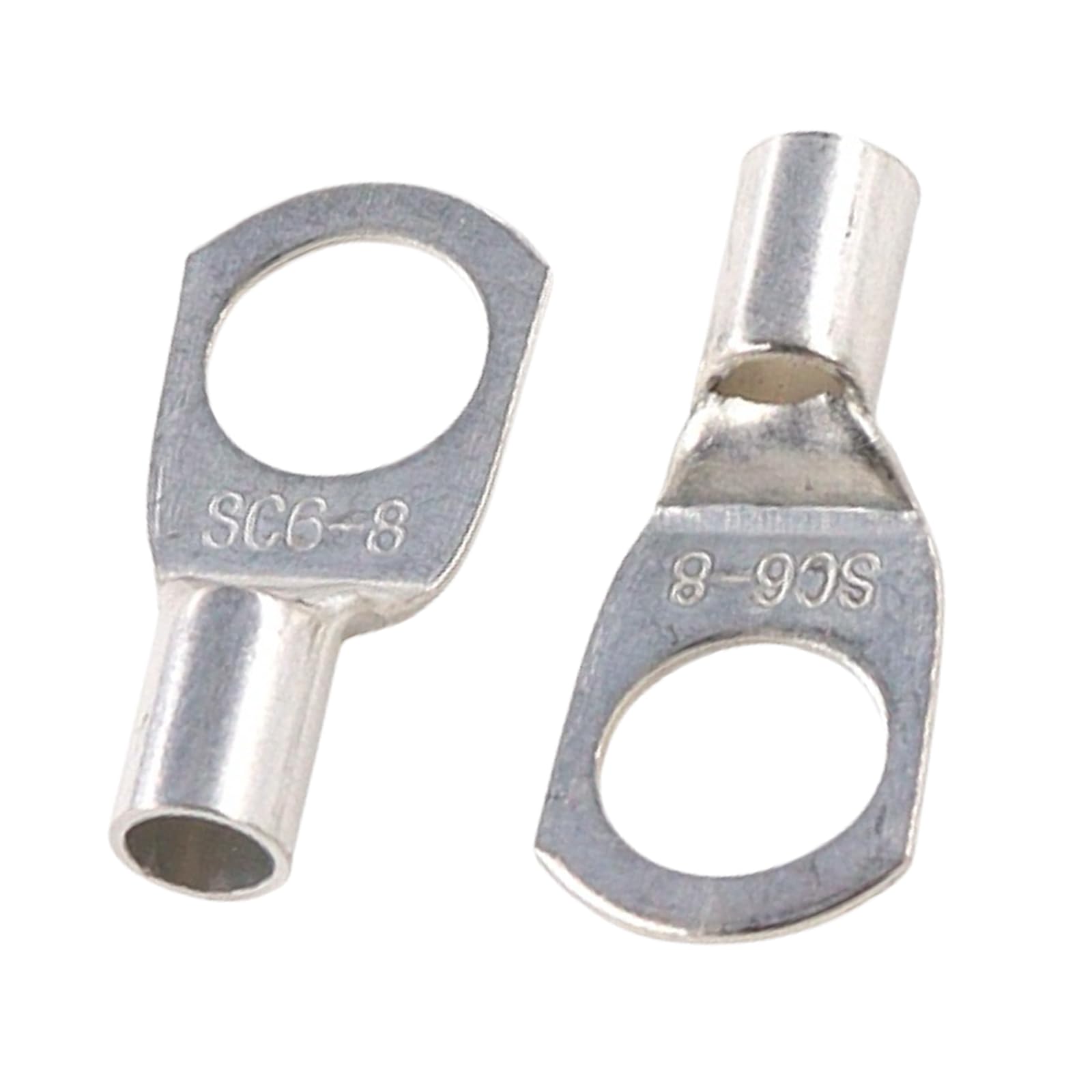 JOYELEC 30Pcs SC6-8 Tinned Copper 6.0mm² Cable Lugs M8 Battery SC Ring Crimp Terminals Connectors for Electric, Auto, Boat, Car,Battery Cable Ends Lugs, Bolt Hole Crimp Terminals Connector