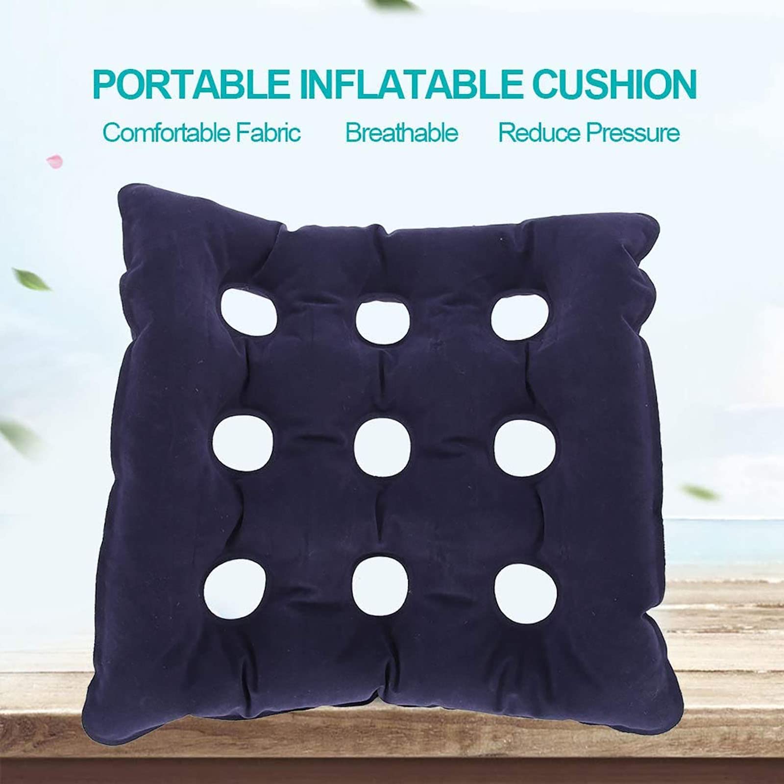 Cuscino d'Aria Gonfiabile Anti-decubito, 43 * 43 cm Cuscino per Sedile Ad Aria per Auto per Sedia A Rotelle, Cuscino Anti-decubito Cuscino Gonfiabile del Sedile per Pazienti Anziani Costretti A L
