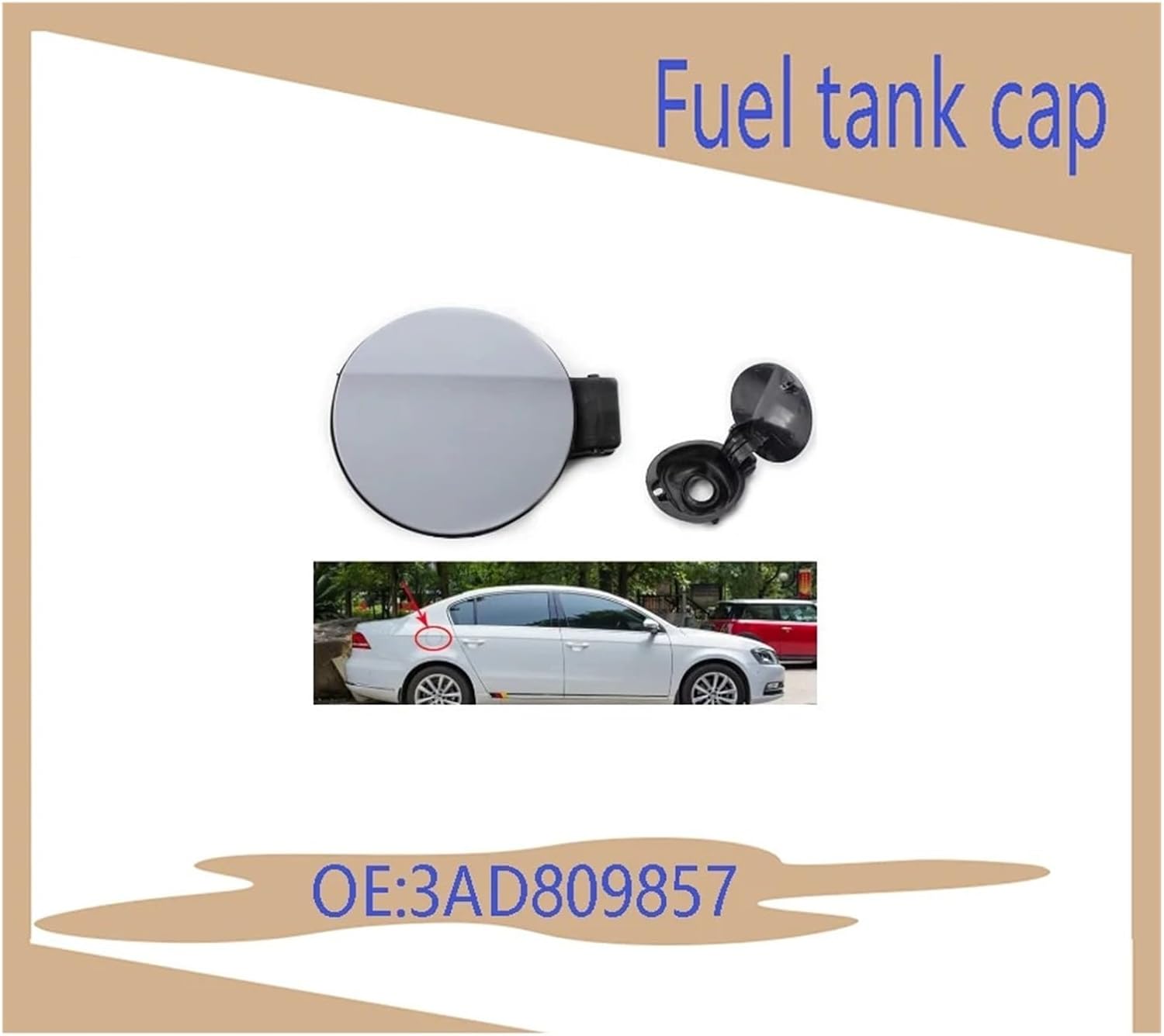 Compatible For VW Magton 3AD809857 Passat B7 Tank Cover 3AF809857A Fuel Door Cover 2012 2013 2014 2015 Auto Parts