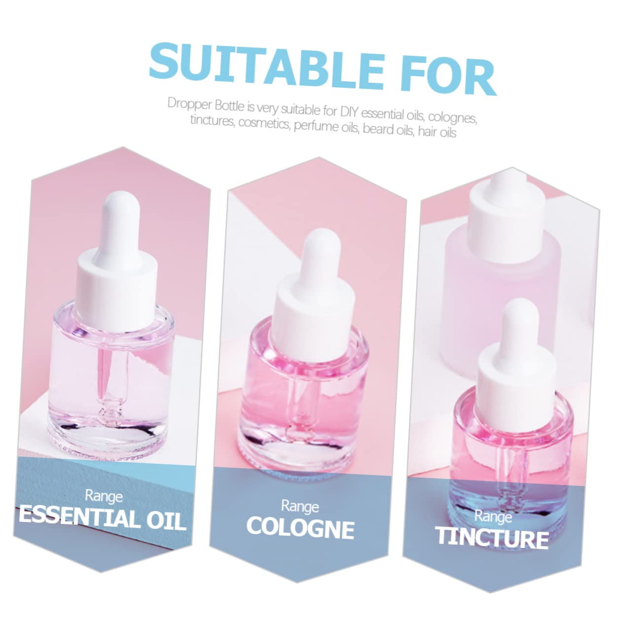 OUNONA Glas Tropfflaschen 20ml für Ätherische Öle und Bartöl