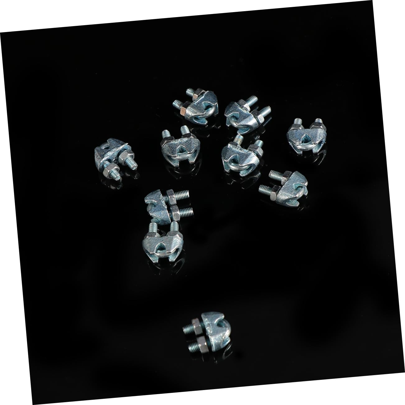 Cabilock 24 Pcs Wire Rope Cable Clamp Clip Covers Cord Clamp Galvanized Wire Fence Cable Wire Garden Crimping Cable Clamps Galvanized Silver