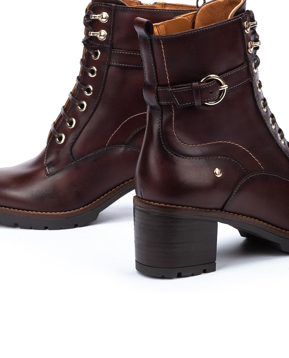 Pikolinos Stivaletti Neri in Pelle Llanes -Altezza Tacco 6cm-