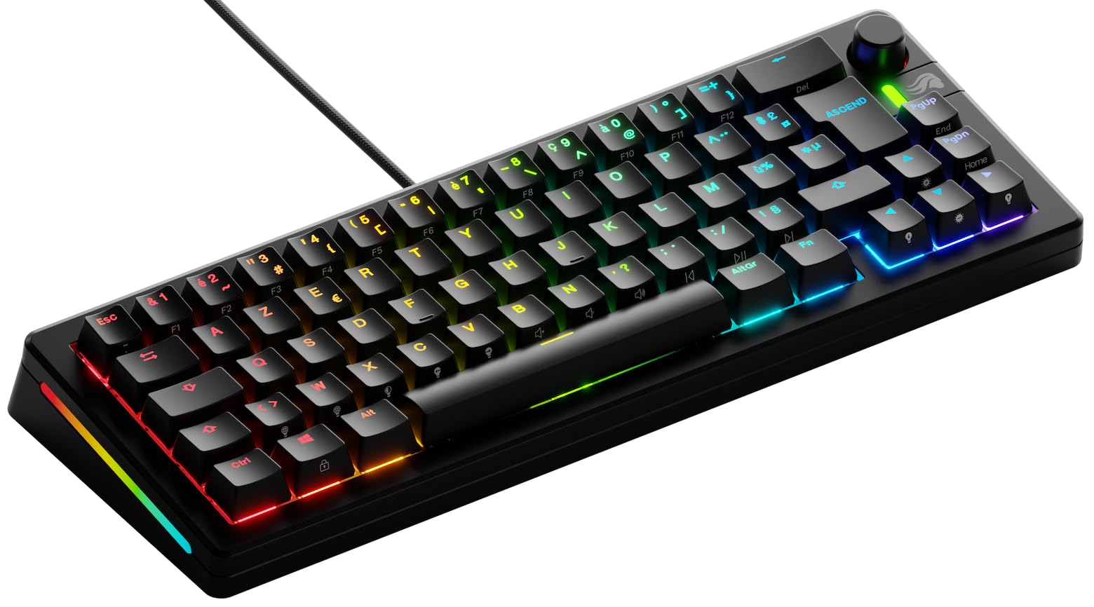 GLORIOUS Gaming GMMK 3 : Clavier Gaming mécanique Compact 65%, Joints modulaires, doubleshot PBT, Plaque de Commutation alu, switches 3-5 Broches (Hot Swap), française AZERTY - USB-C Wired
