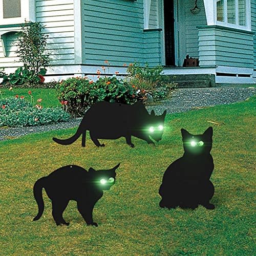 EBTOOLS 3 x Metal Scarers Cats, Stop Pest Control Black Cat Scarers