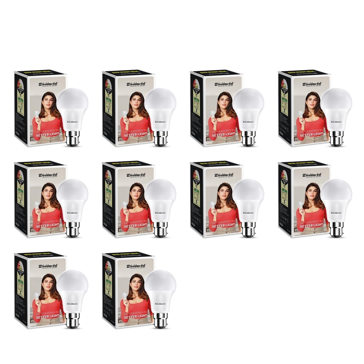 Goldmedal WOW 9W B22 Base LED Bulb For Home & Office | 230 Degree Light Coverage | 4kV Surge Protection | High Voltage Protection | Energy Efficient | Warm White (3000K) | Pack of 10-picture-26