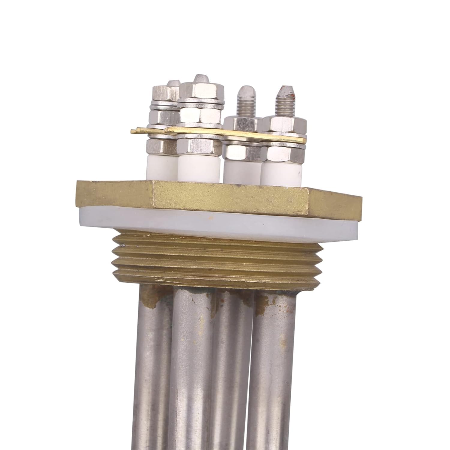 DERNORD Elemento riscaldante in acciaio inox 48V 1500W DC con attacco filettato in ottone BSP da 1-1/4" doppio tipo U