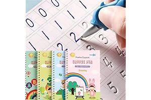 4 Reusable Grooved Practice Books for Kids, Help Kids Learn Correct Letter...