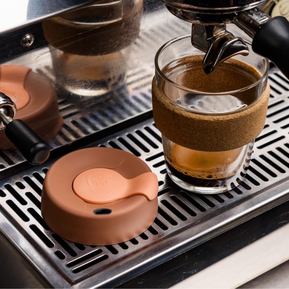 KeepCup Herbruikbare koffiekopje - brouwen gehard glas en natuurlijke kurk, S 8oz/227ml - pers