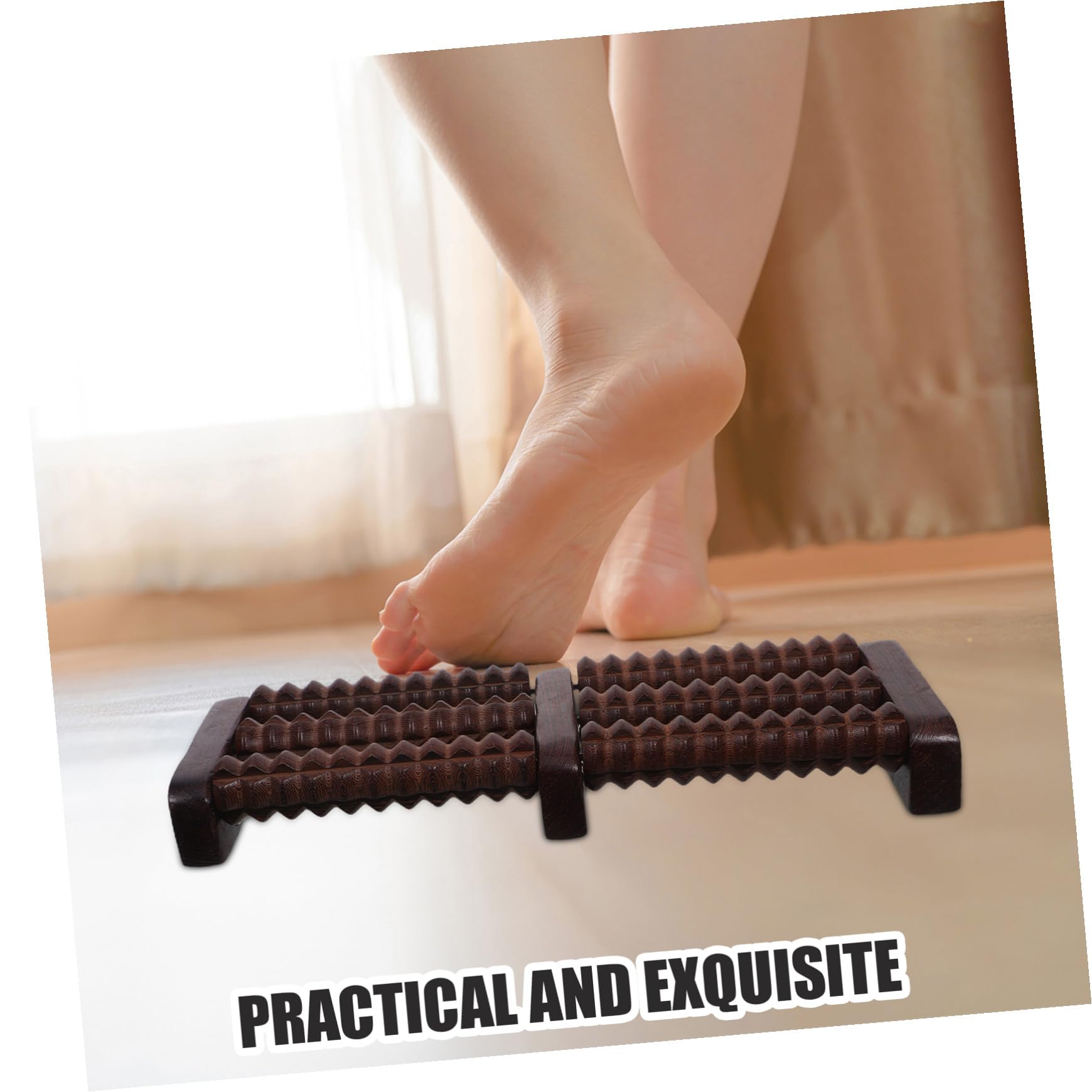 ibasenice Masajeador de Pies de Madera Natural Rodillo Acupresión Portátil para Relajación Muscular y Mejora Circulación Uso Casa Oficina y Viajes para Hombres y Mujeres