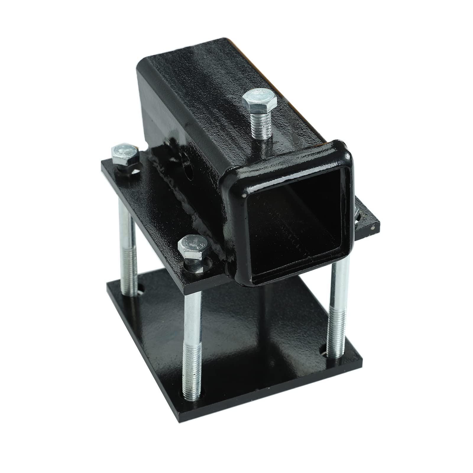 2 Inch Black RV Bumper Receiver Adapter Fits 4" x 4" Continuous Welded